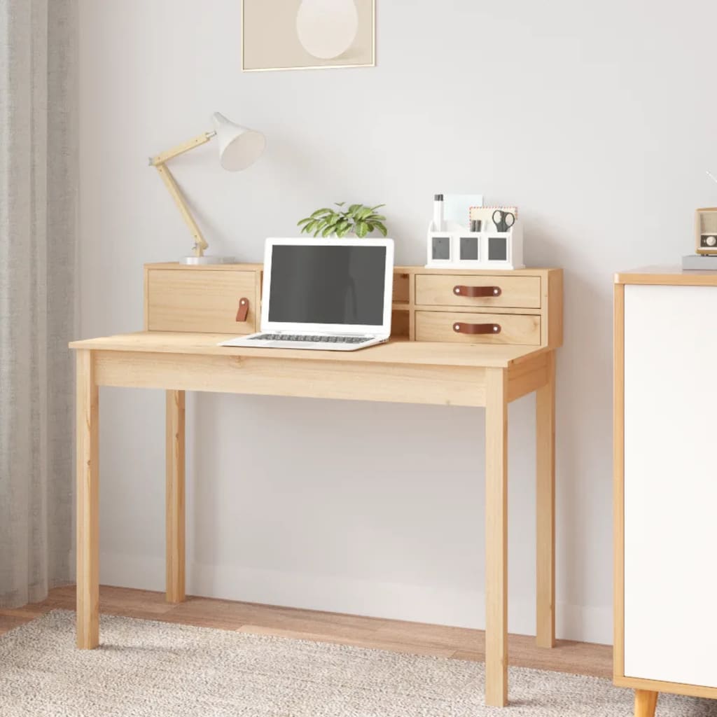 Desk 110x50x93 cm Solid Wood Pine - Decor Base