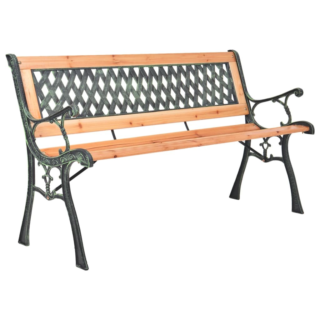 Garden Bench 116 cm Cast Iron and Solid Wood Fir - The Home Maker