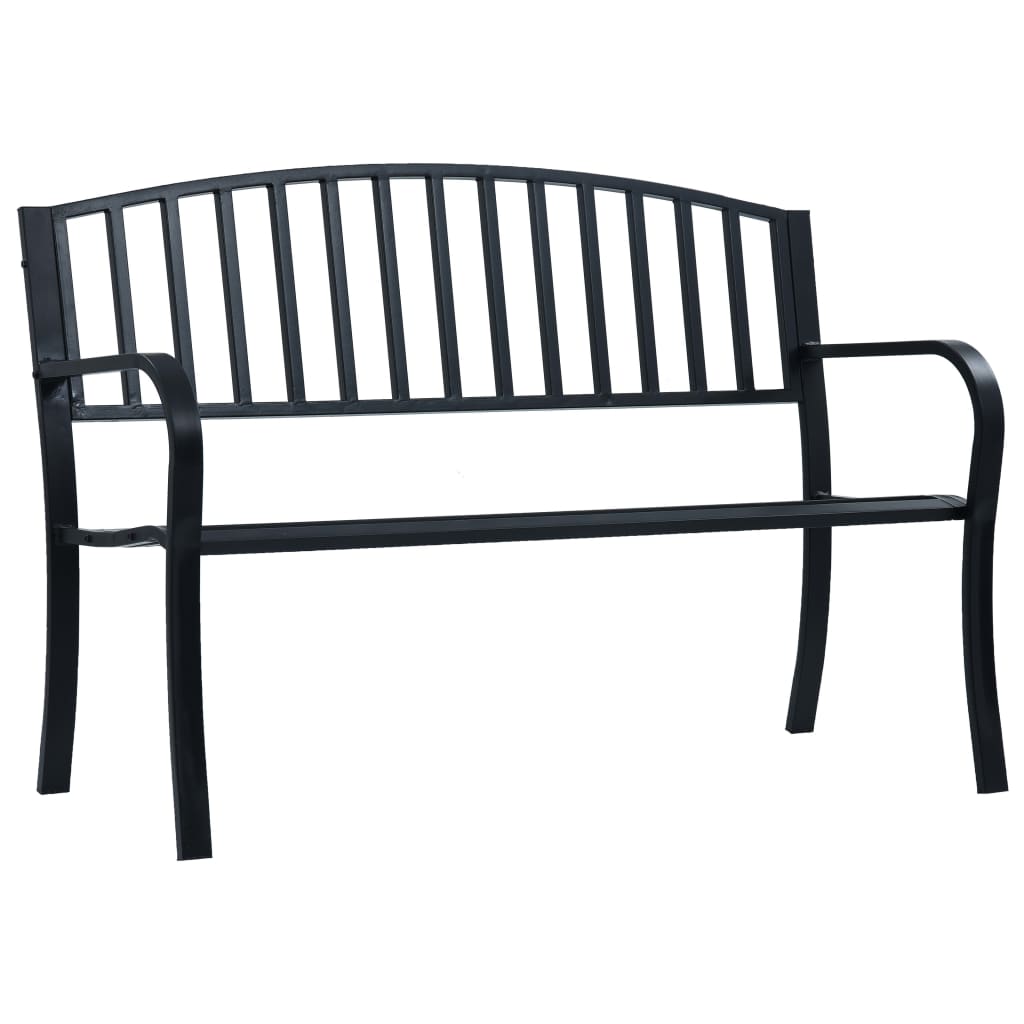 Garden Bench Black 120 cm Steel - All Things Good