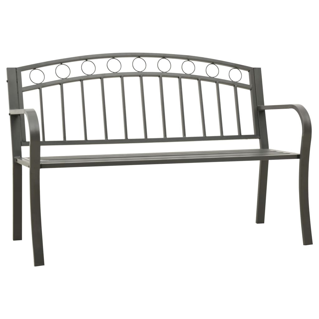 Garden Bench Grey 120 cm Steel - Brittle & Co