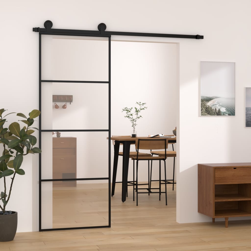 Sliding Door with Hardware Set 76x205cm ESG Glass and Aluminium - Merkel Designers
