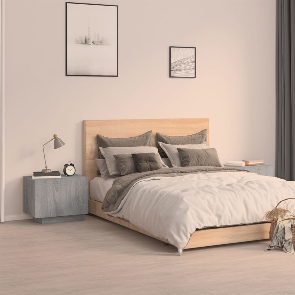 Bedside Table - WESTON Nightstand Grey Sonoma 100cm - Style and Chic