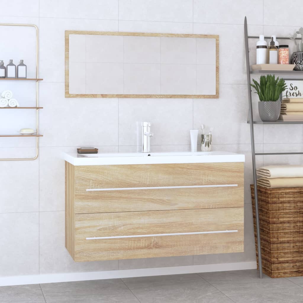 3 Piece Bathroom Furniture Set Sonoma Oak - Sid & Sam