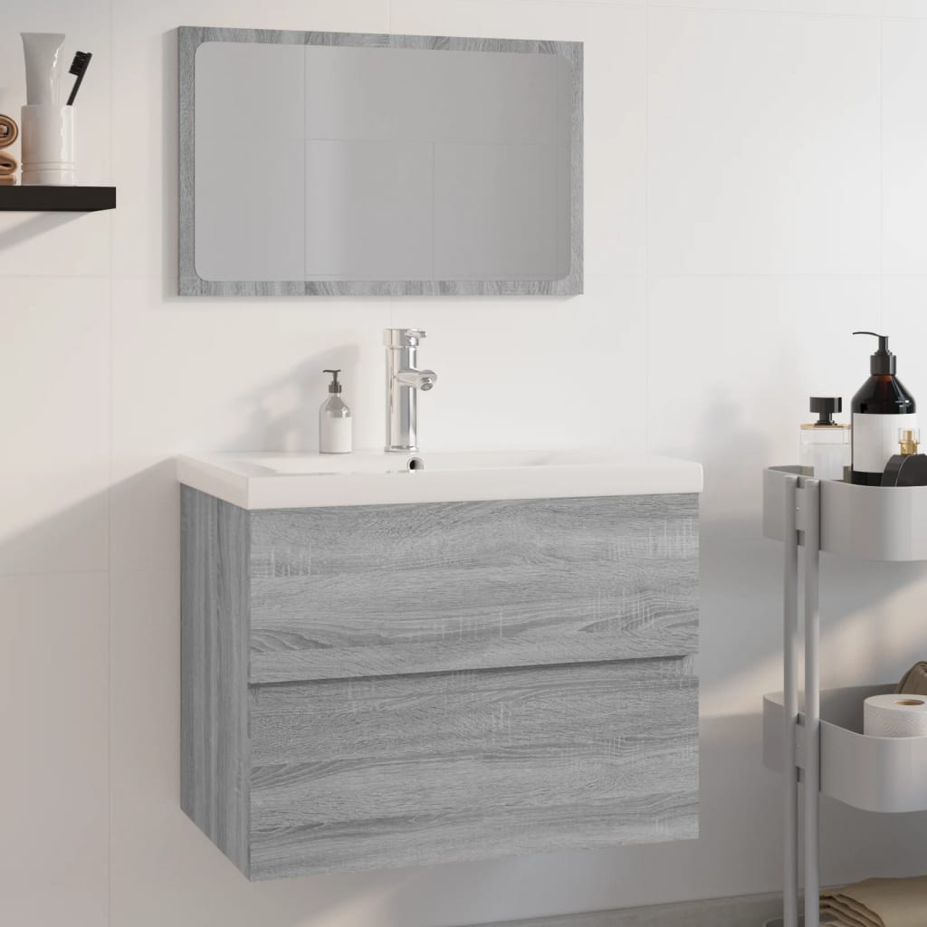 Bathroom Furniture Set Grey Sonoma Engineered Wood - Sid & Sam