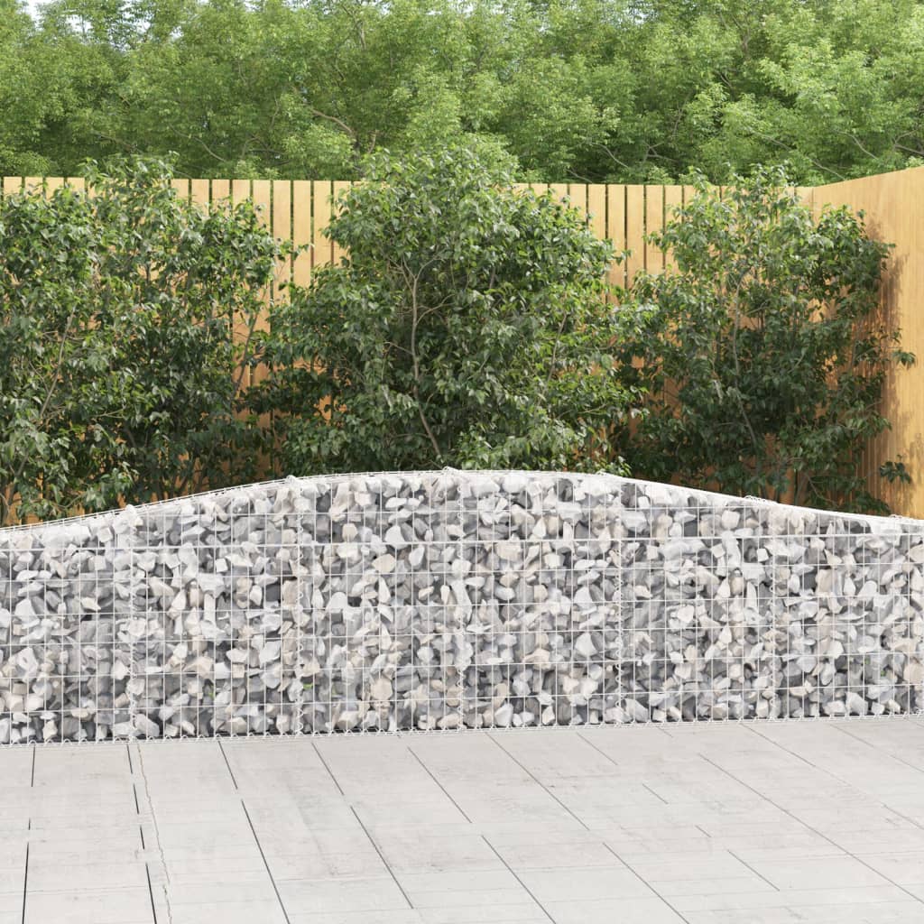 Arched Gabion Basket 400x30x60/80 cm Galvanised Iron - Sid & Sam