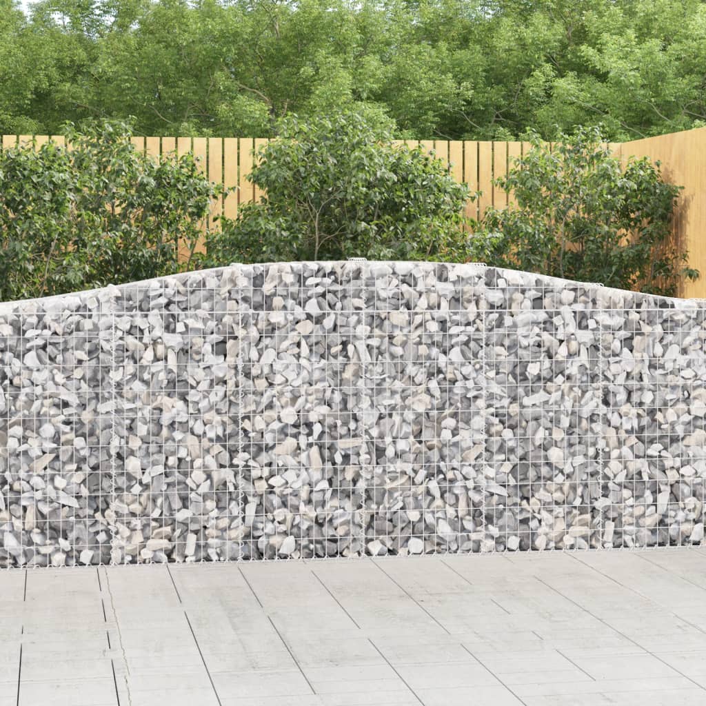 Arched Gabion Basket 400x30x100/120 cm Galvanised Iron - Unbeatable Bargains