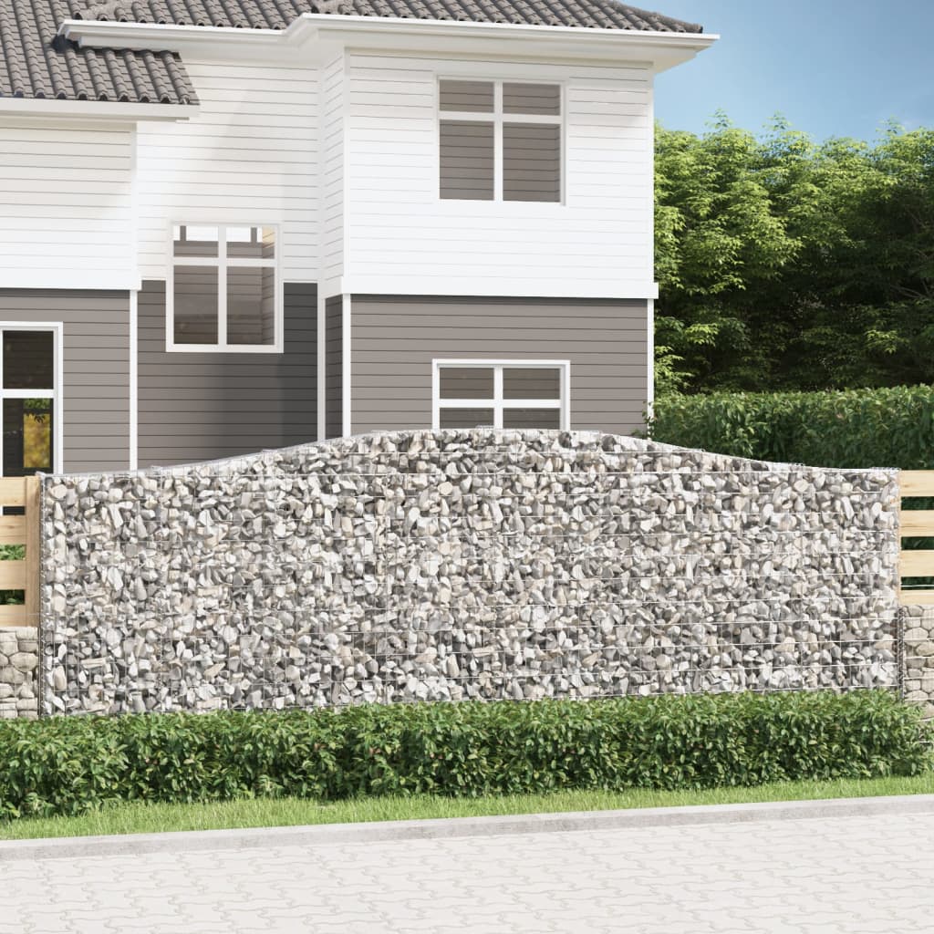 Arched Gabion Basket 400x30x140/160 cm Galvanised Iron - Sid & Sam