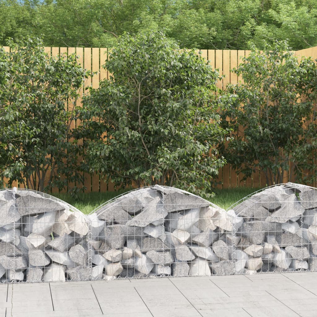 Arched Gabion Basket 100x30x40/60 cm Galvanised Iron - Sid & Sam