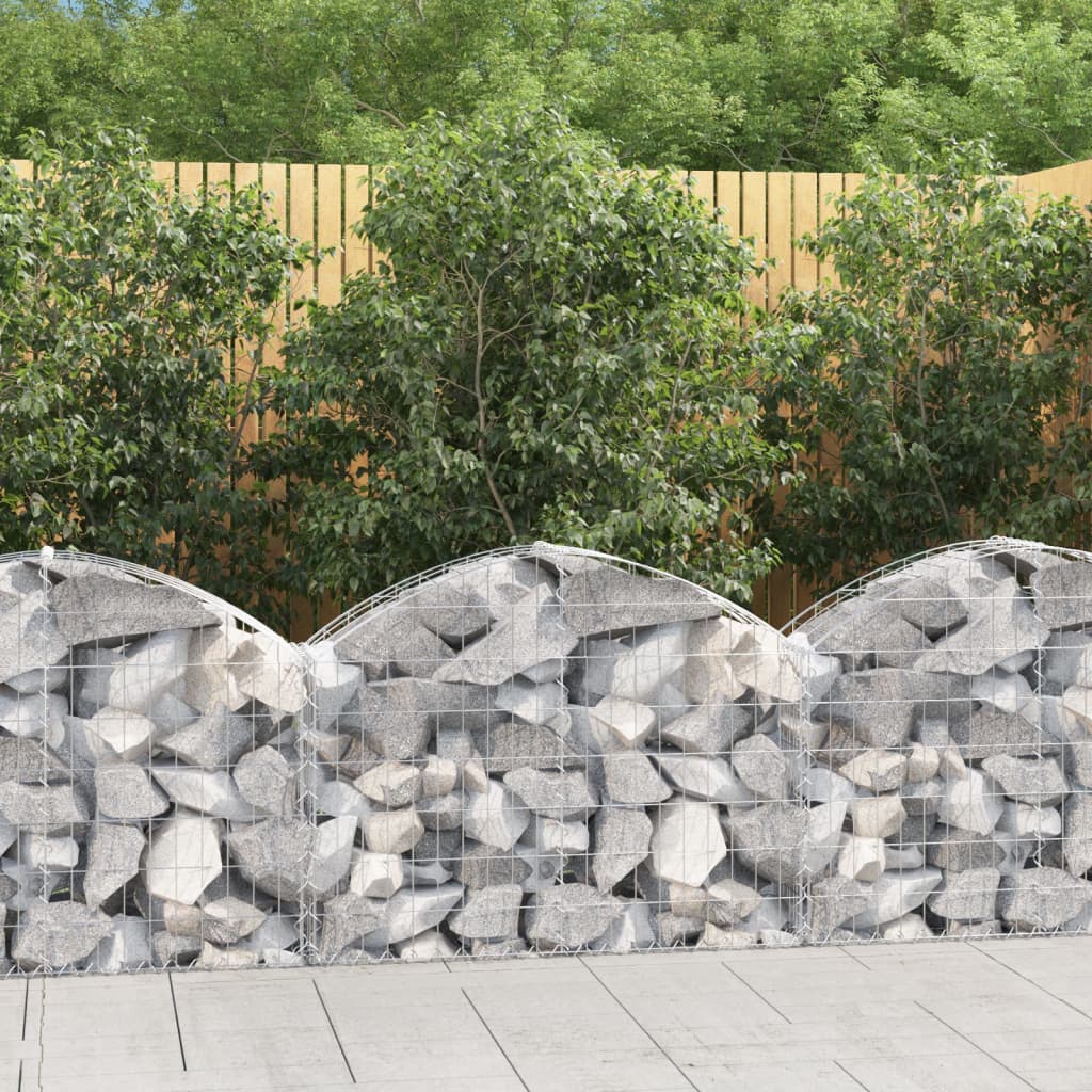 Arched Gabion Basket 100x30x60/80 cm Galvanised Iron - R and M Furniture