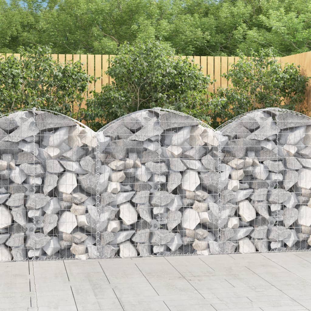 Arched Gabion Basket 100x30x100/120 cm Galvanised Iron - Decor Base