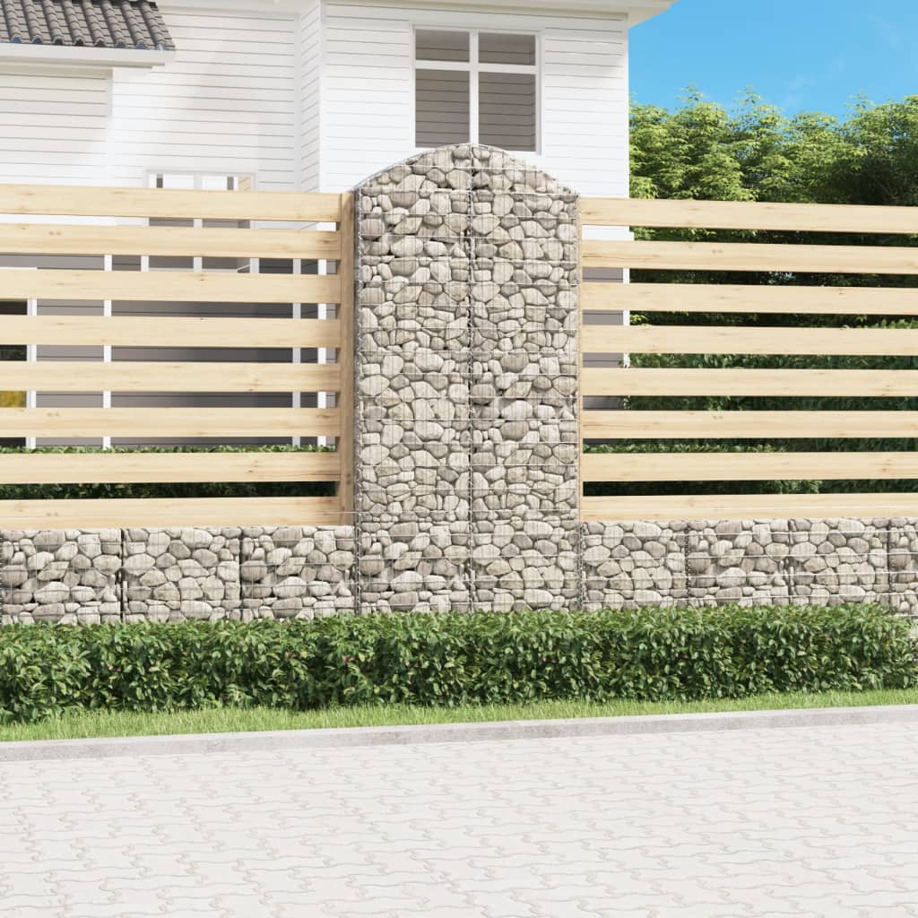 Arched Gabion Basket 100x30x220/240 cm Galvanised Iron - Tyrell & Tyrell