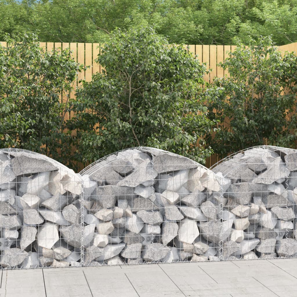 Arched Gabion Basket 100x50x60/80 cm Galvanised Iron - Decor Base
