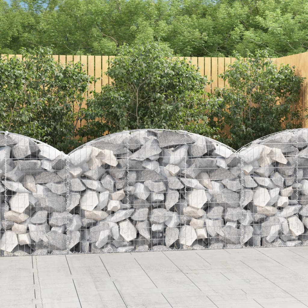 Arched Gabion Basket 150x30x80/100 cm Galvanised Iron - Tyrell & Tyrell