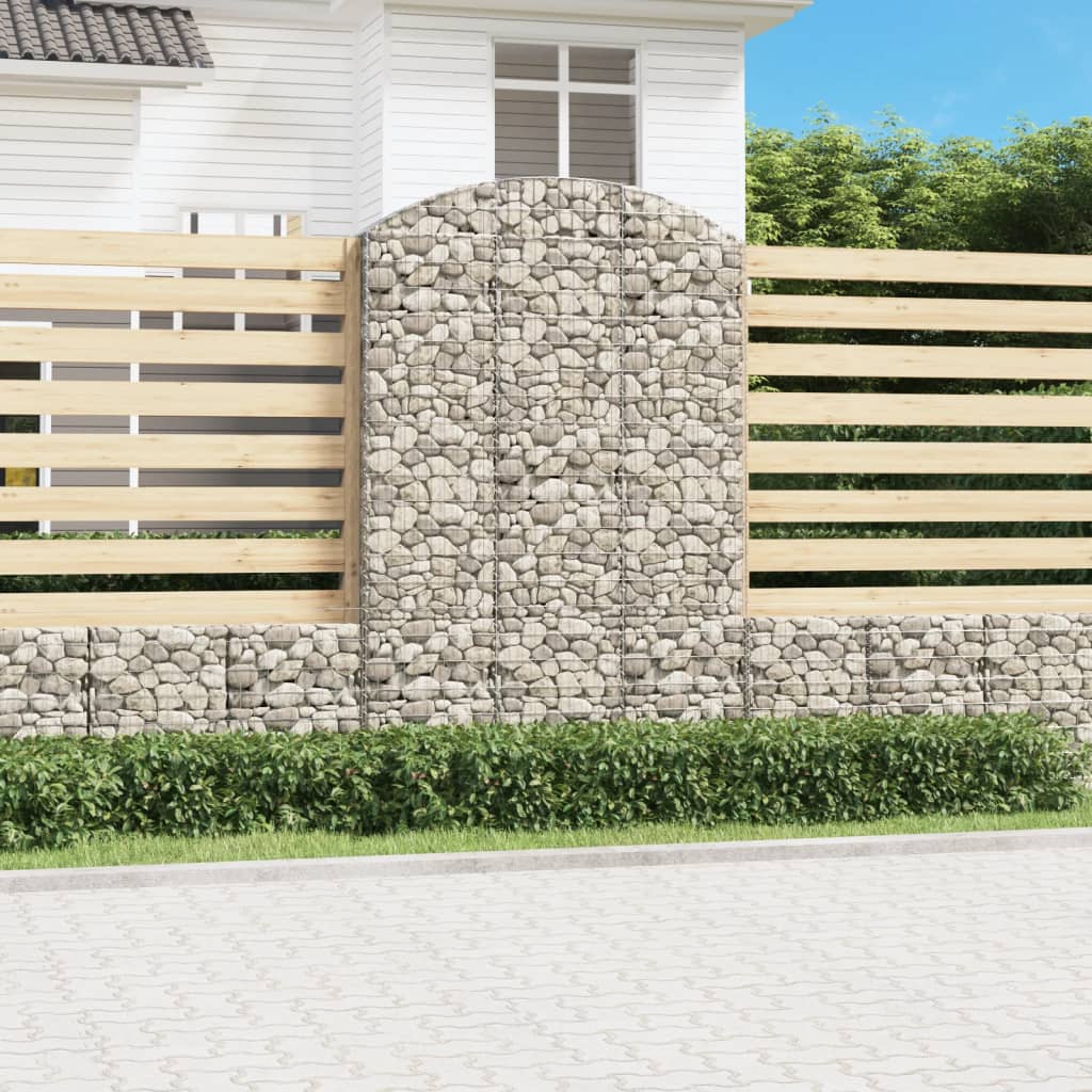 Arched Gabion Basket 150x30x220/240 cm Galvanised Iron - Sid & Sam