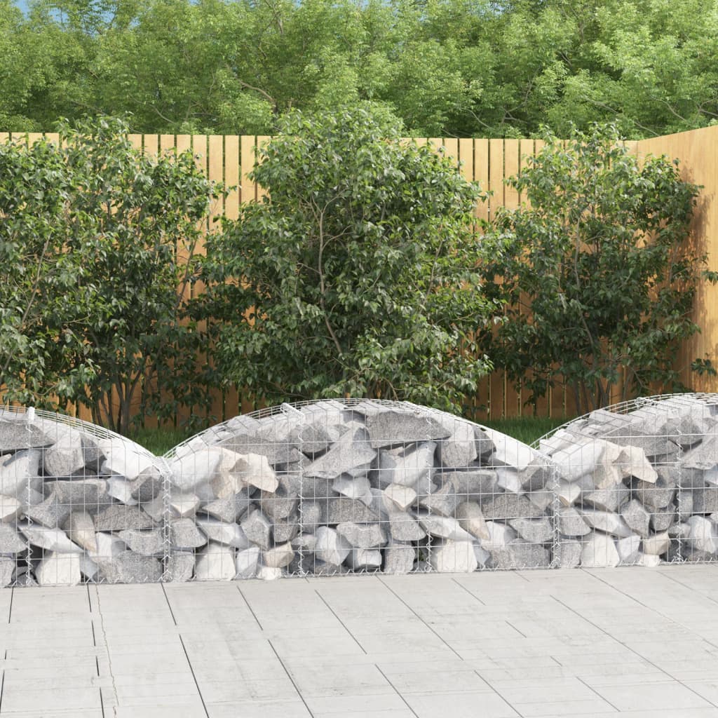 Arched Gabion Basket 150x50x40/60 cm Galvanised Iron - Tyrell & Tyrell
