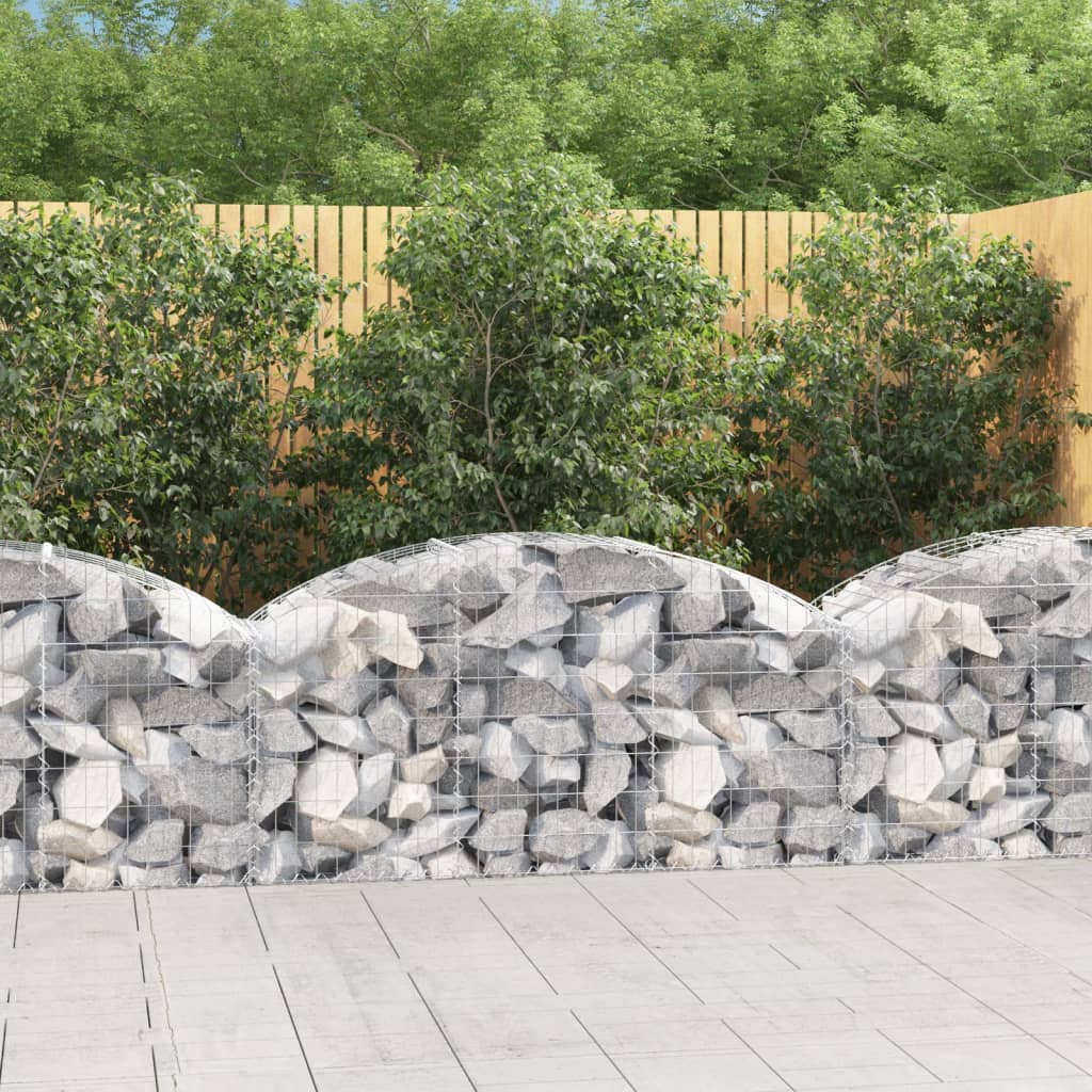 Arched Gabion Basket 150x50x60/80 cm Galvanised Iron - Sid & Sam