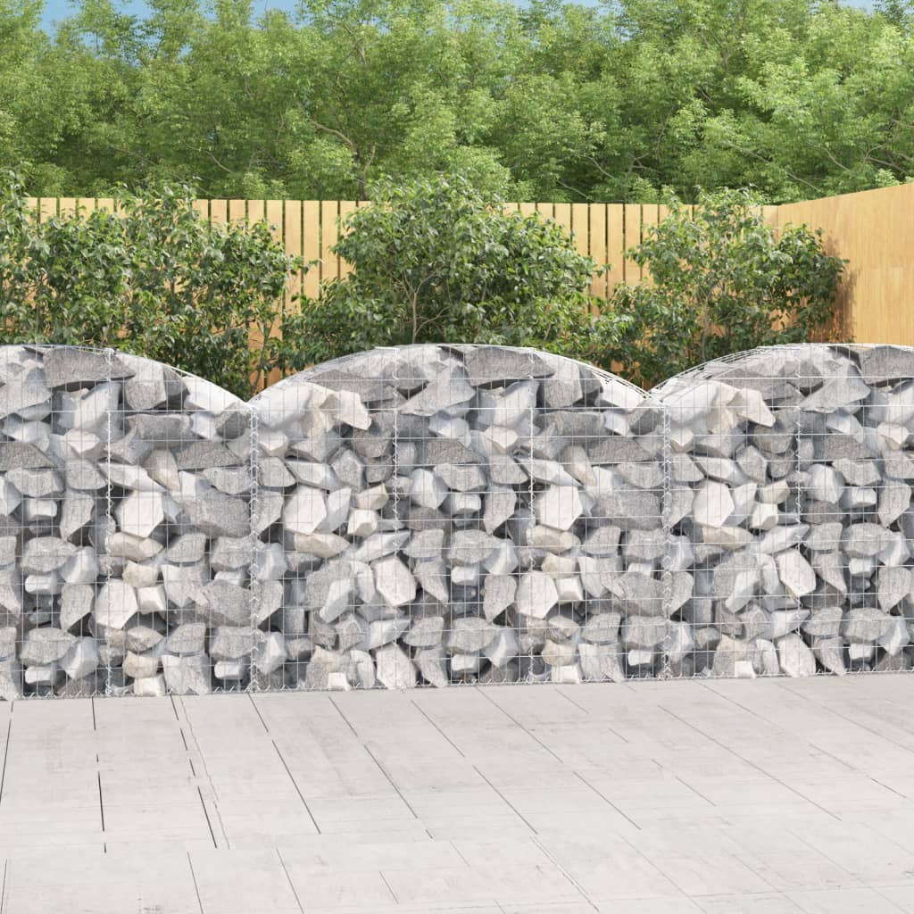 Arched Gabion Basket 150x50x100/120 cm Galvanised Iron - Sid & Sam