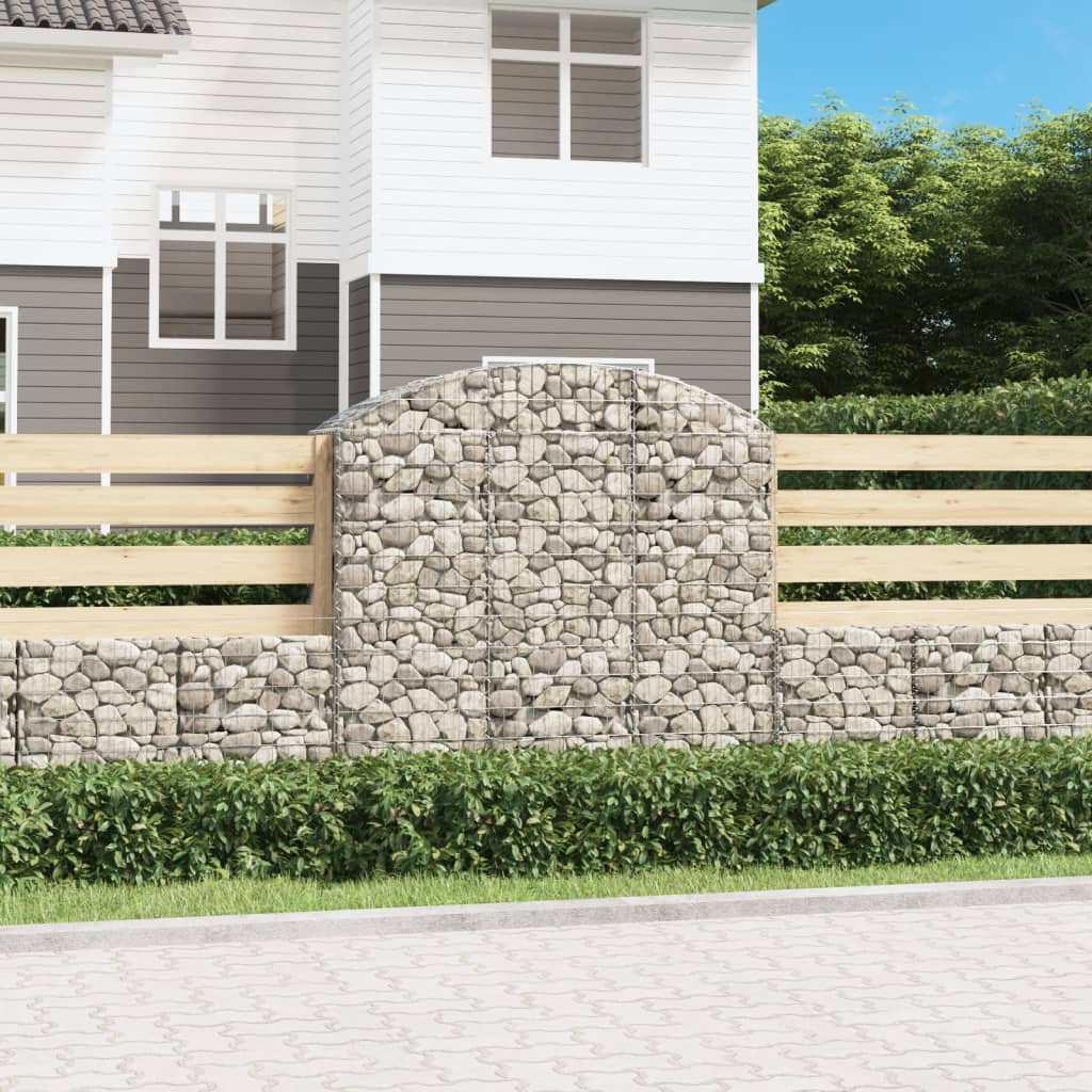 Arched Gabion Basket 150x50x140/160 cm Galvanised Iron - Sid & Sam
