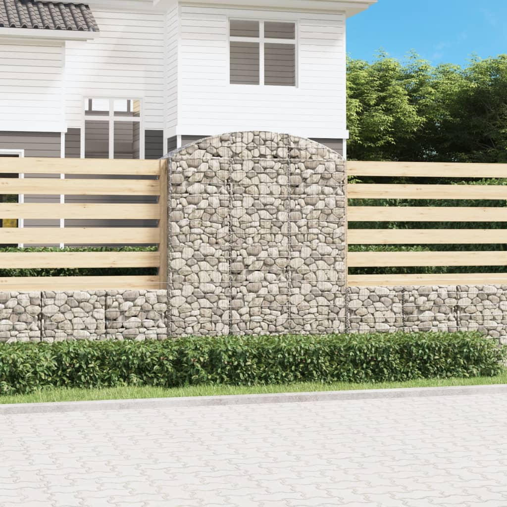 Arched Gabion Basket 150x50x180/200 cm Galvanised Iron - Tyrell & Tyrell