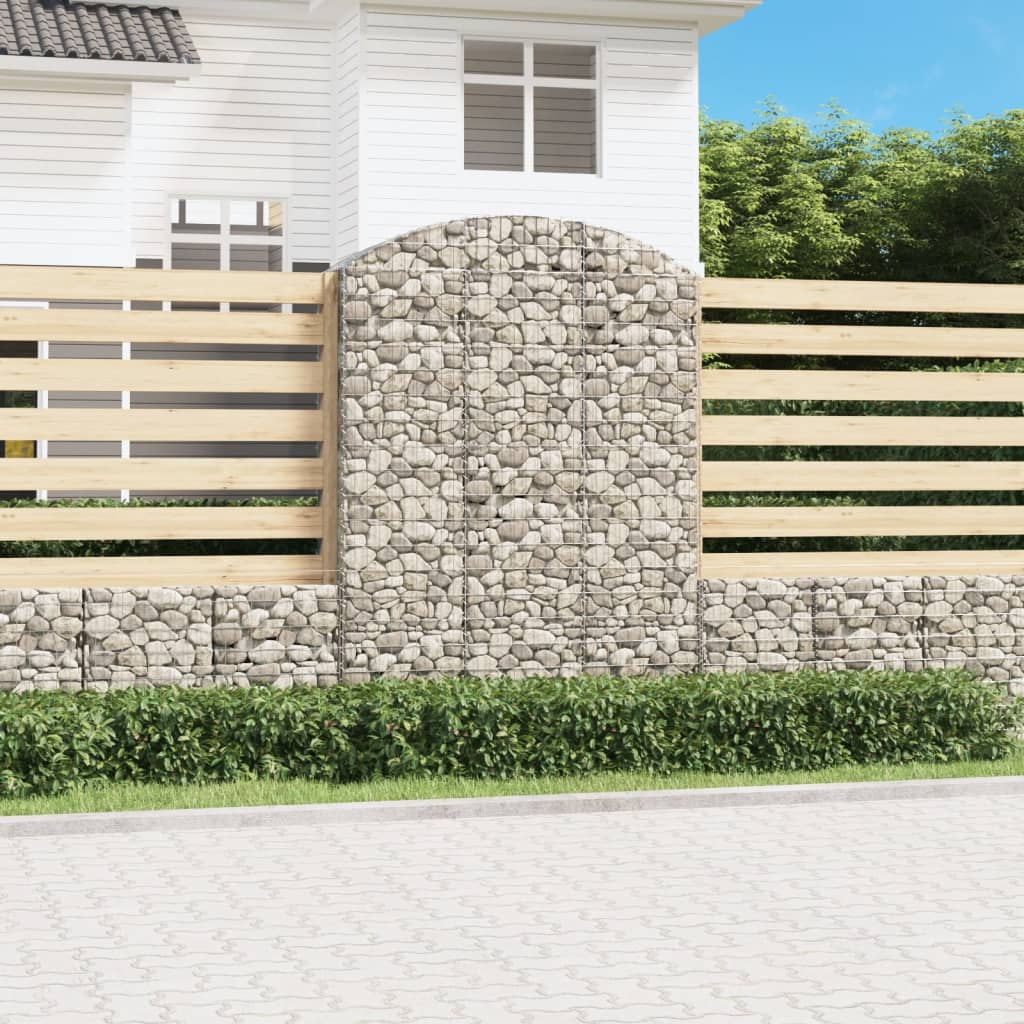 Arched Gabion Basket 150x50x200/220 cm Galvanised Iron - Sid & Sam