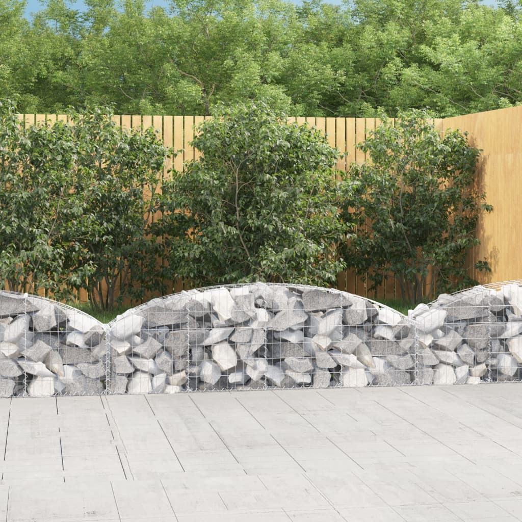 Arched Gabion Basket 200x30x40/60 cm Galvanised Iron - Sid & Sam