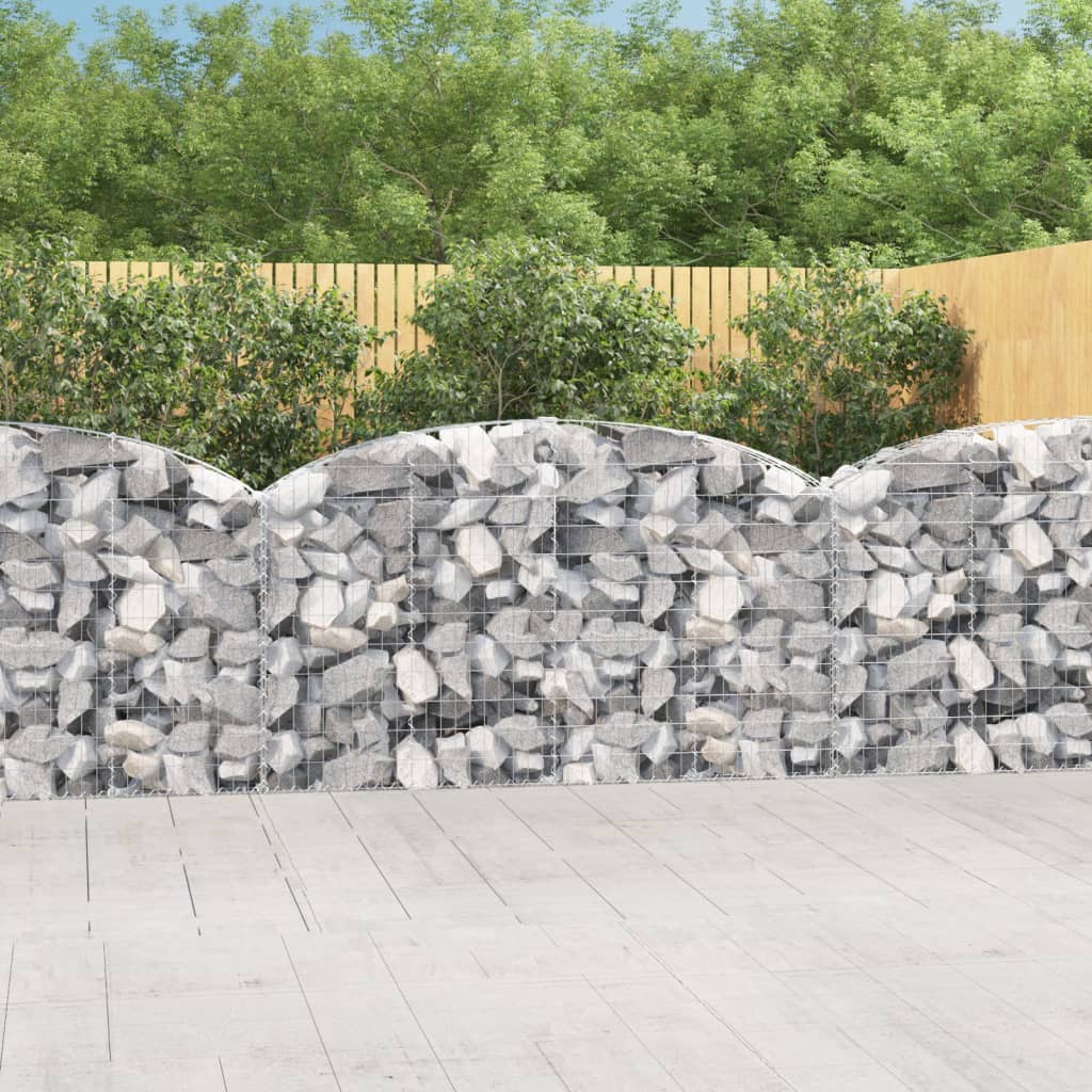 Arched Gabion Basket 200x30x100/120 cm Galvanised Iron - Tyrell & Tyrell