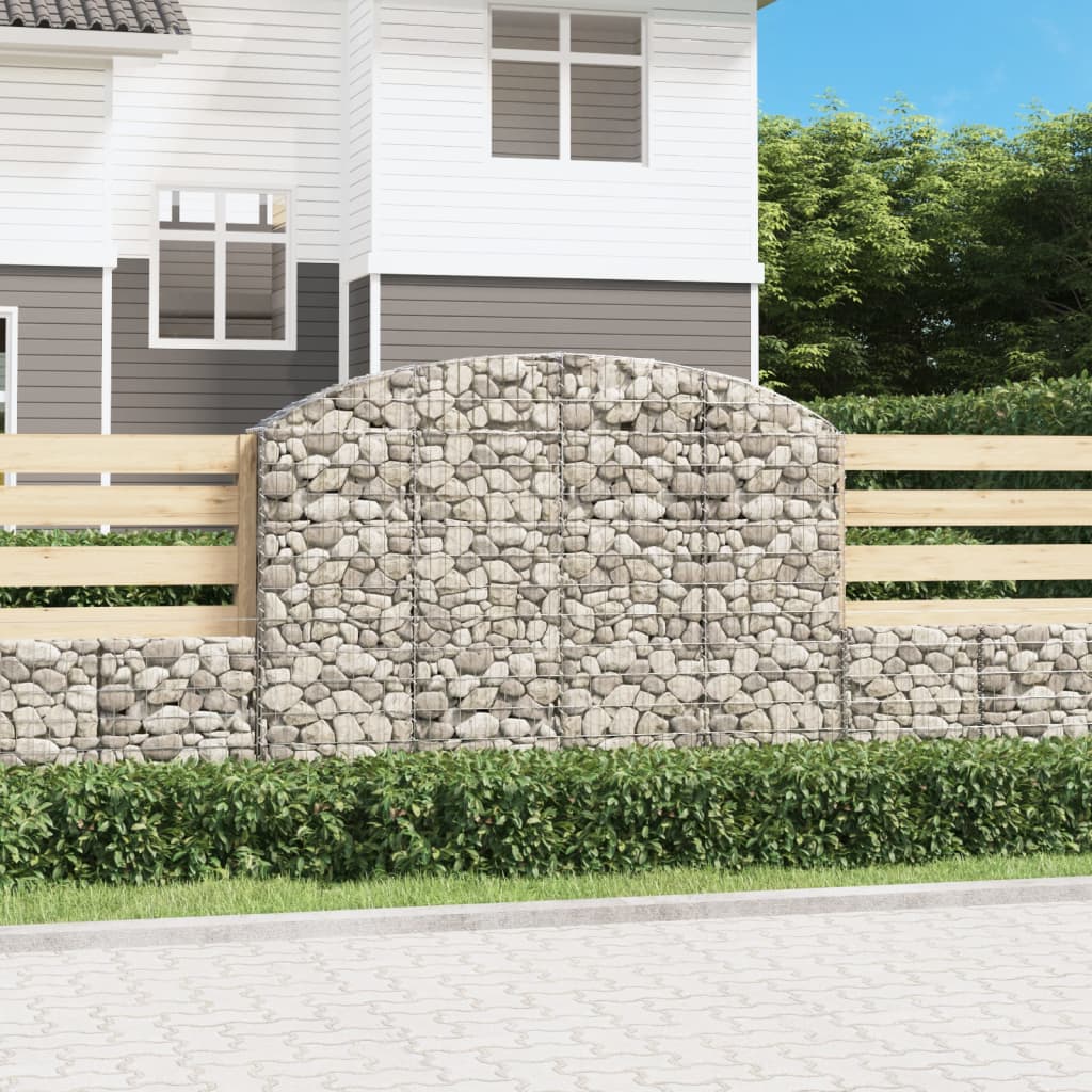 Arched Gabion Basket 200x30x140/160 cm Galvanised Iron - Tyrell & Tyrell