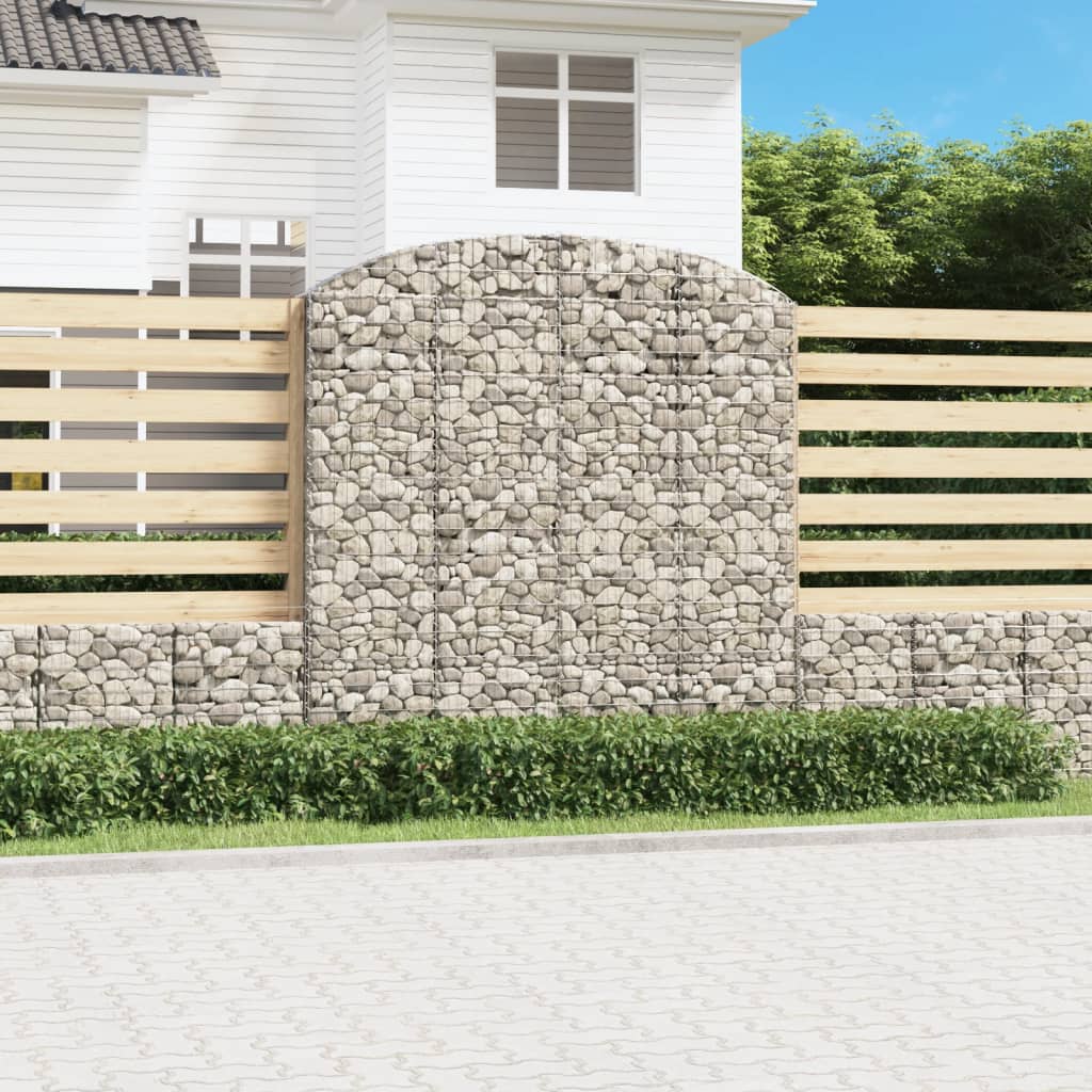 Arched Gabion Basket 200x30x200/220 cm Galvanised Iron - Sid & Sam
