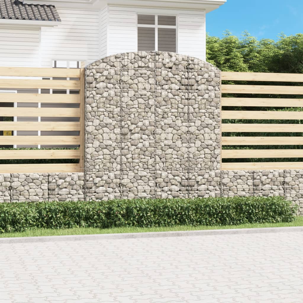 Arched Gabion Basket 200x30x220/240 cm Galvanised Iron - Tyrell & Tyrell