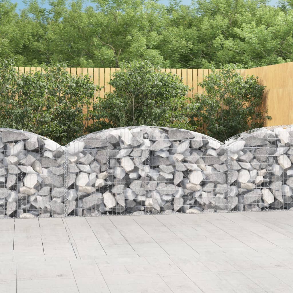 Arched Gabion Basket 200x50x80/100 cm Galvanised Iron - Sid & Sam