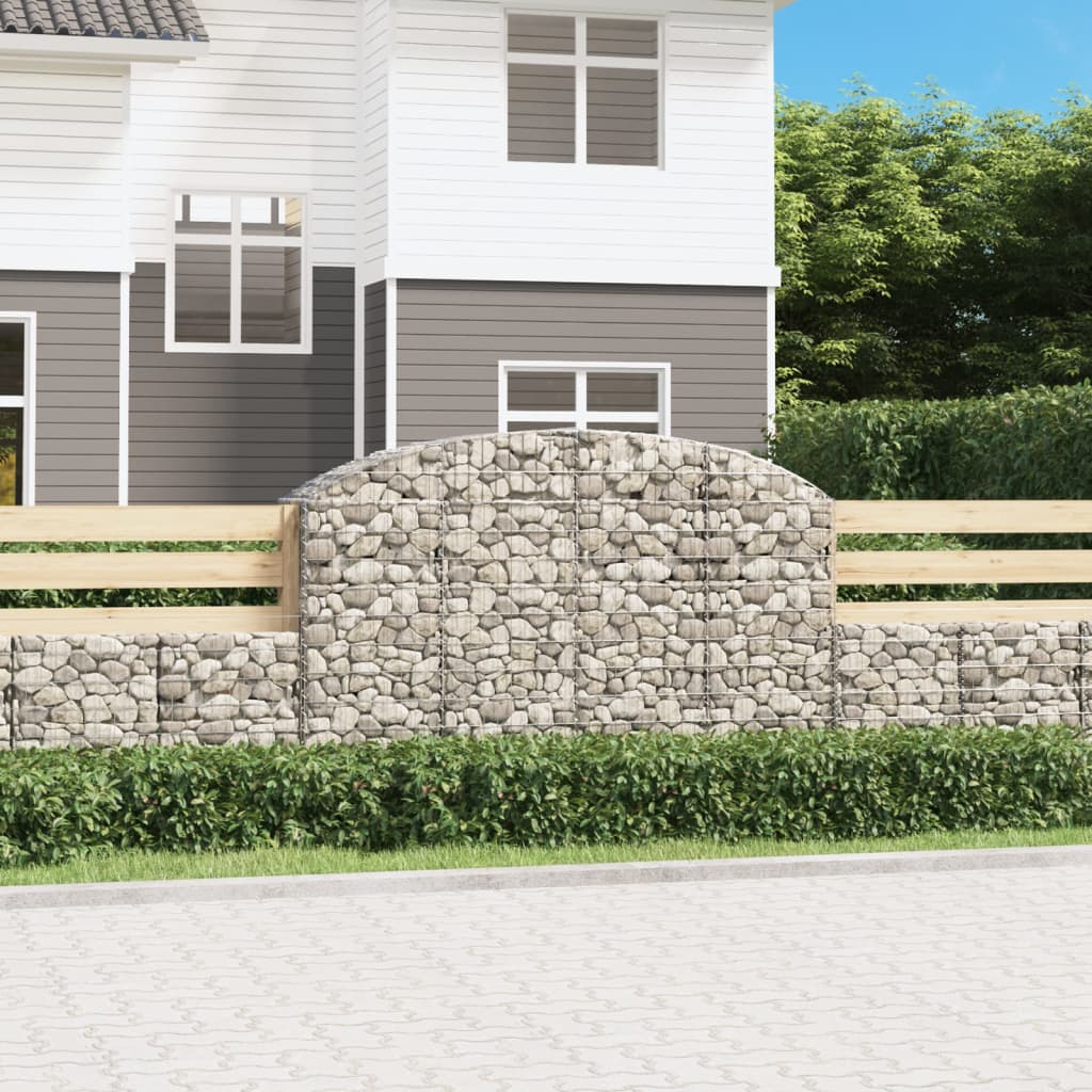 Arched Gabion Basket 200x50x120/140 cm Galvanised Iron - Sid & Sam