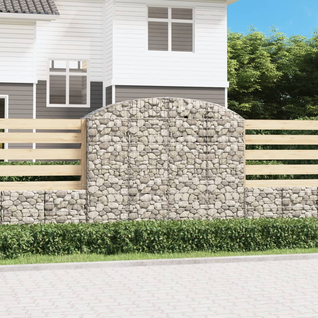 Arched Gabion Basket 200x50x160/180 cm Galvanised Iron - Tyrell & Tyrell
