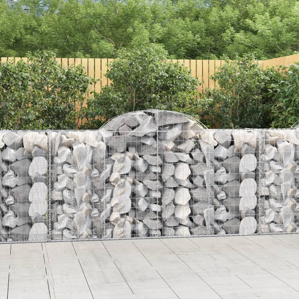 Arched Gabion Basket 200x50x100/120 cm Galvanised Iron - Sid & Sam