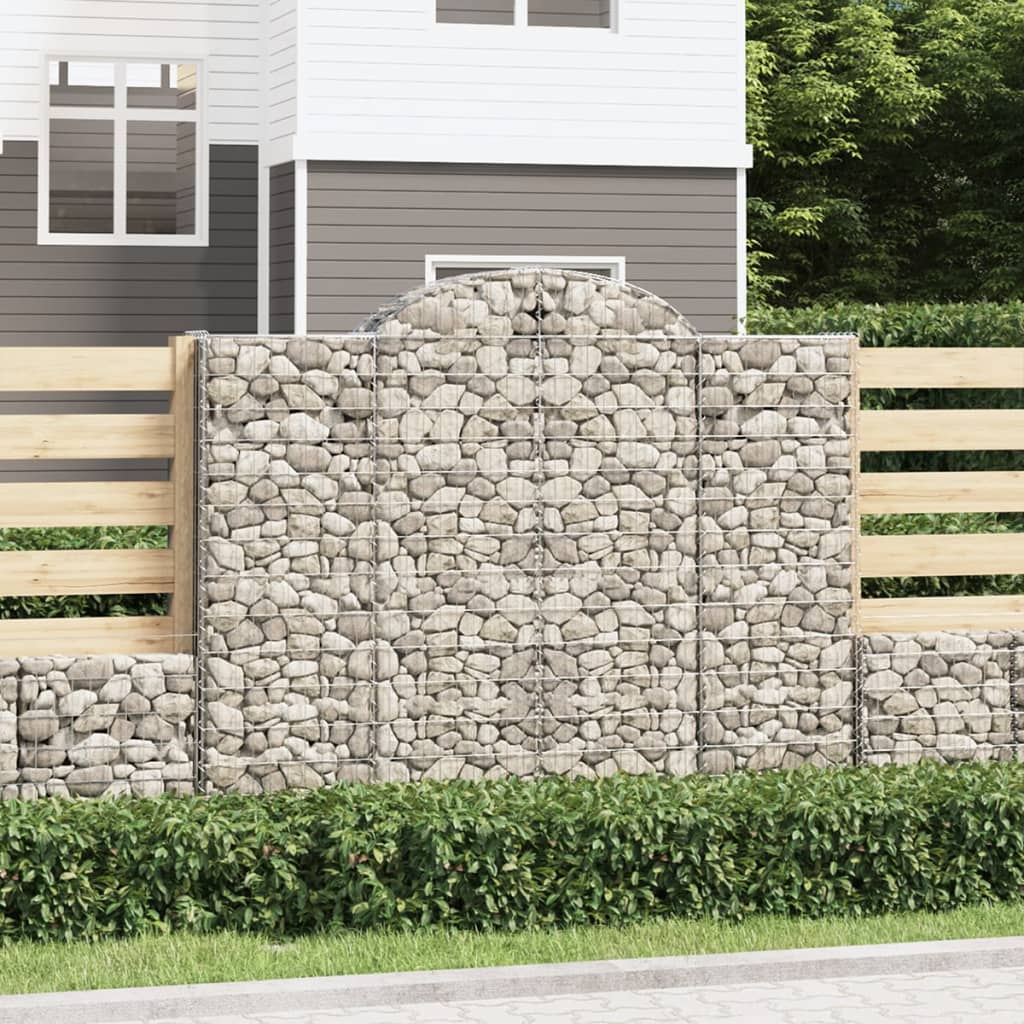Arched Gabion Basket 200x50x160/180 cm Galvanised Iron - Merkel Designers