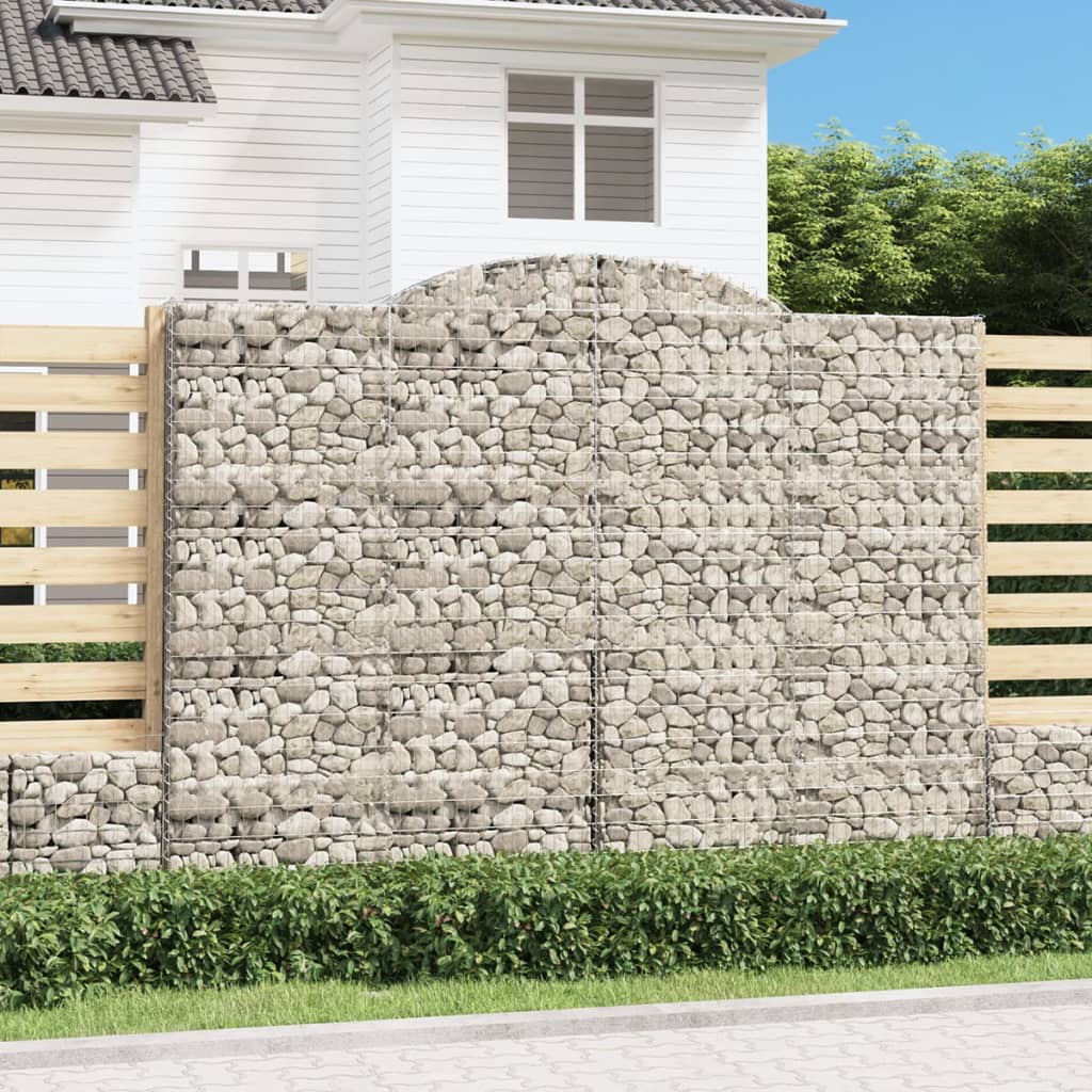Arched Gabion Basket 300x50x220/240 cm Galvanised Iron - Sid & Sam