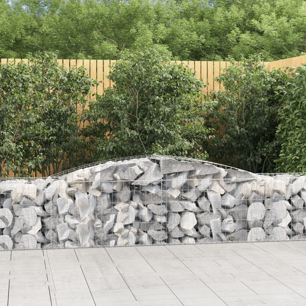 Arched Gabion Basket 400x50x60/80 cm Galvanised Iron - Sid & Sam
