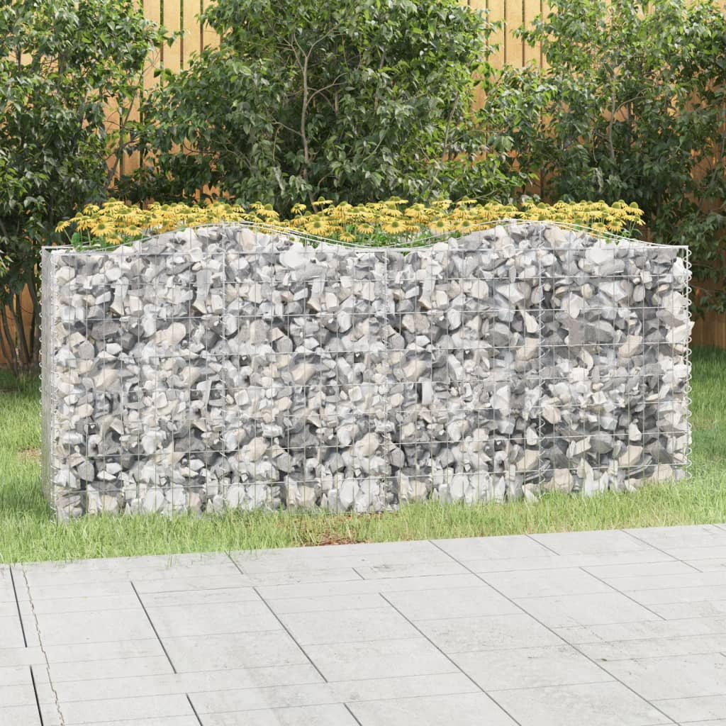 Arched Gabion Raised Bed 200x50x100 cm Galvanised Iron - Sid & Sam