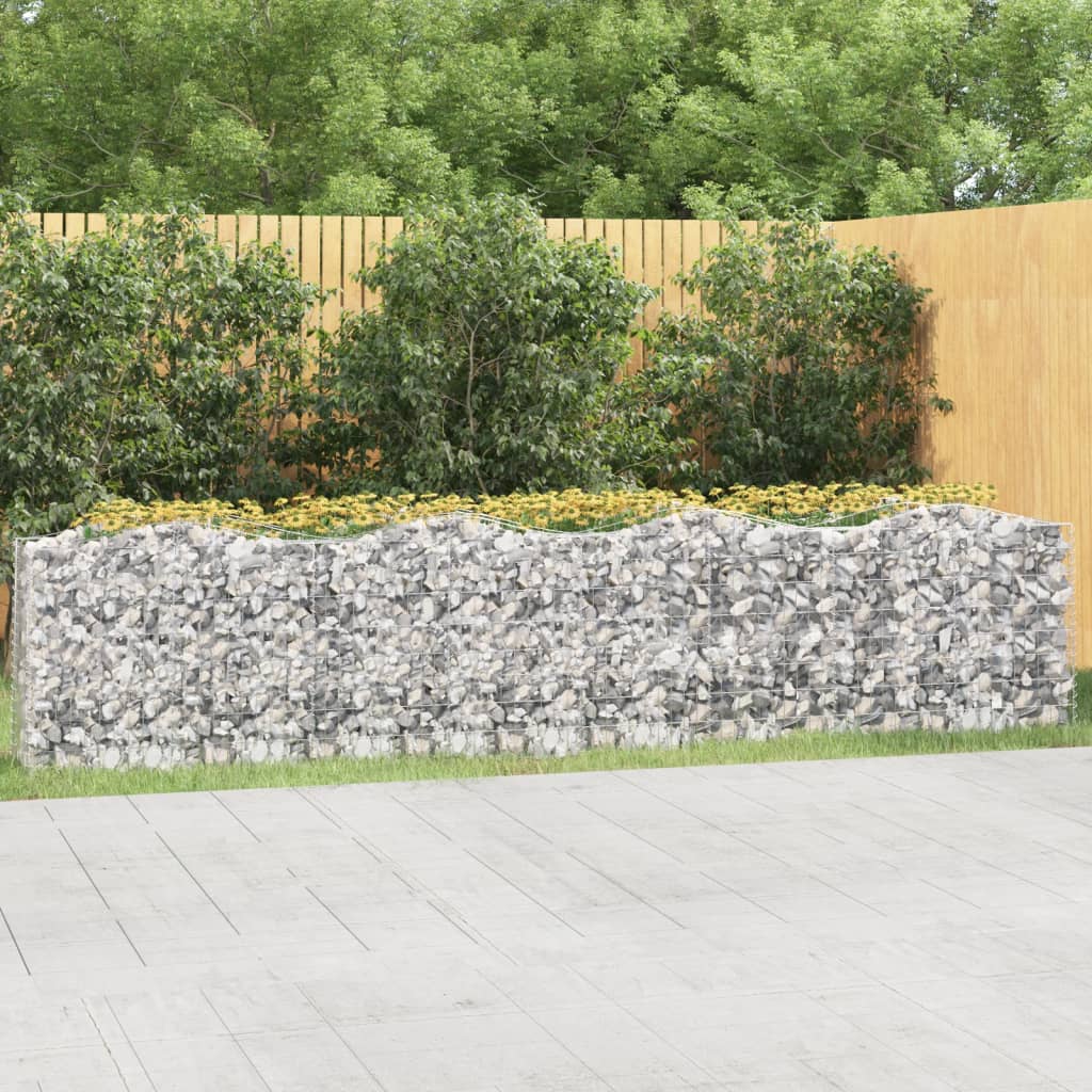 Arched Gabion Raised Bed 400x50x100 cm Galvanised Iron - Millennium Furniture