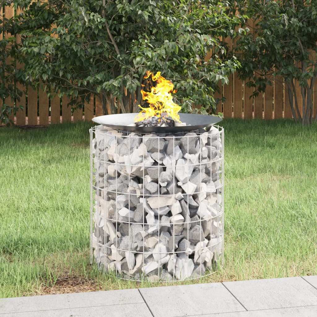 Gabion Fire Pit Ã ̃ 50 cm Galvanised Iron - R and M Furniture