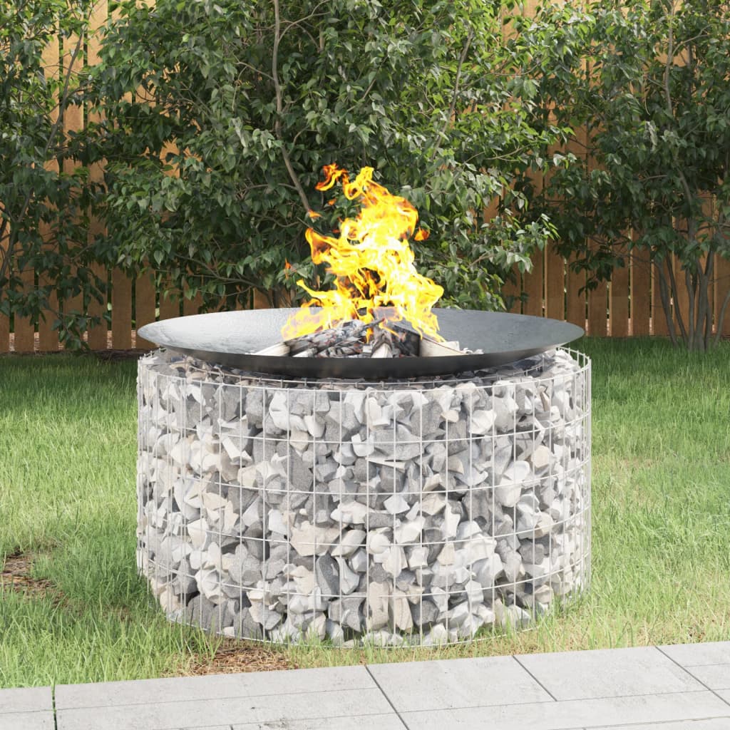 Gabion Fire Pit Ã ̃ 100 cm Galvanised Iron - The Home Maker