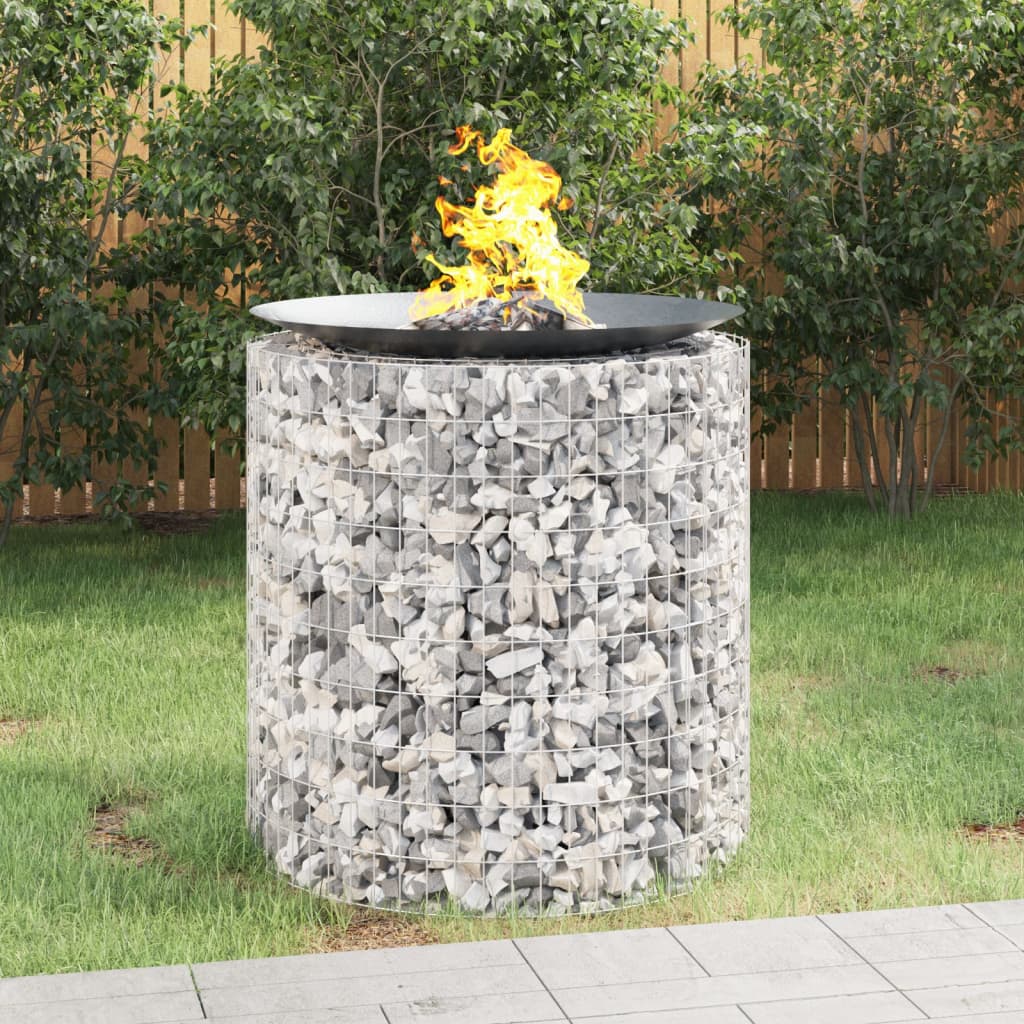 Gabion Fire Pit Ã ̃ 100 cm Galvanised Iron - Sid & Sam