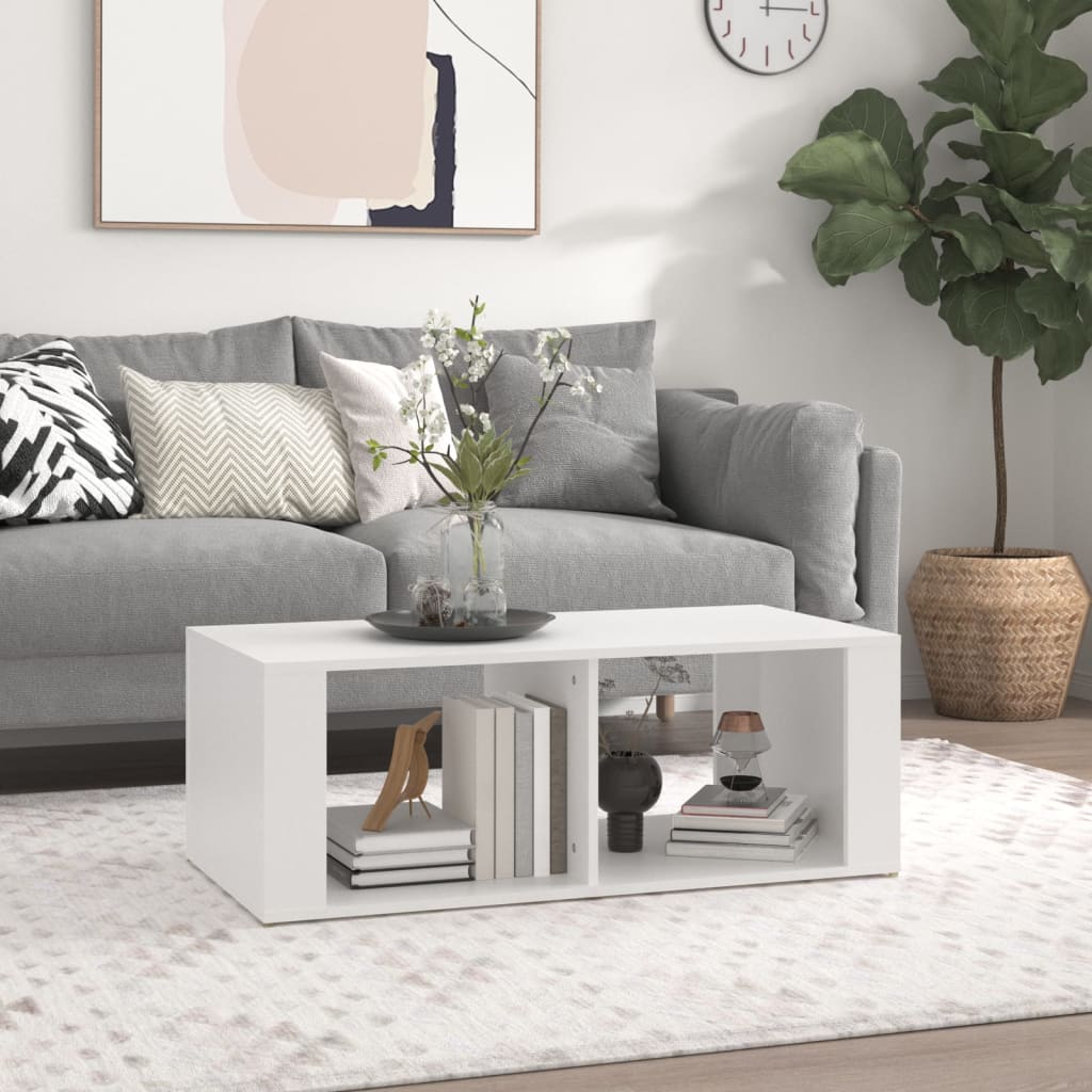 Coffee Table White 100x50x36 cm Engineered Wood - Unbeatable Bargains