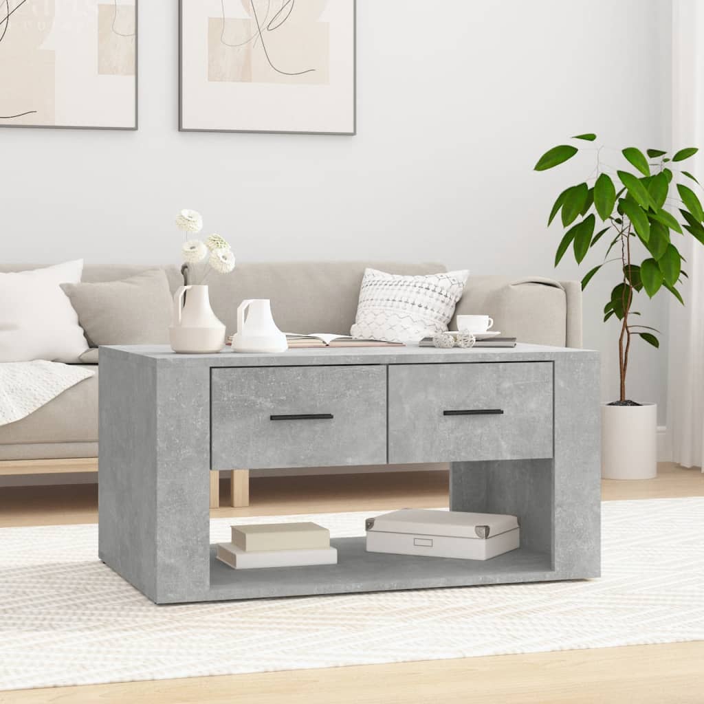 Coffee Table Concrete Grey 80x50x40 cm Engineered Wood - Design Hut