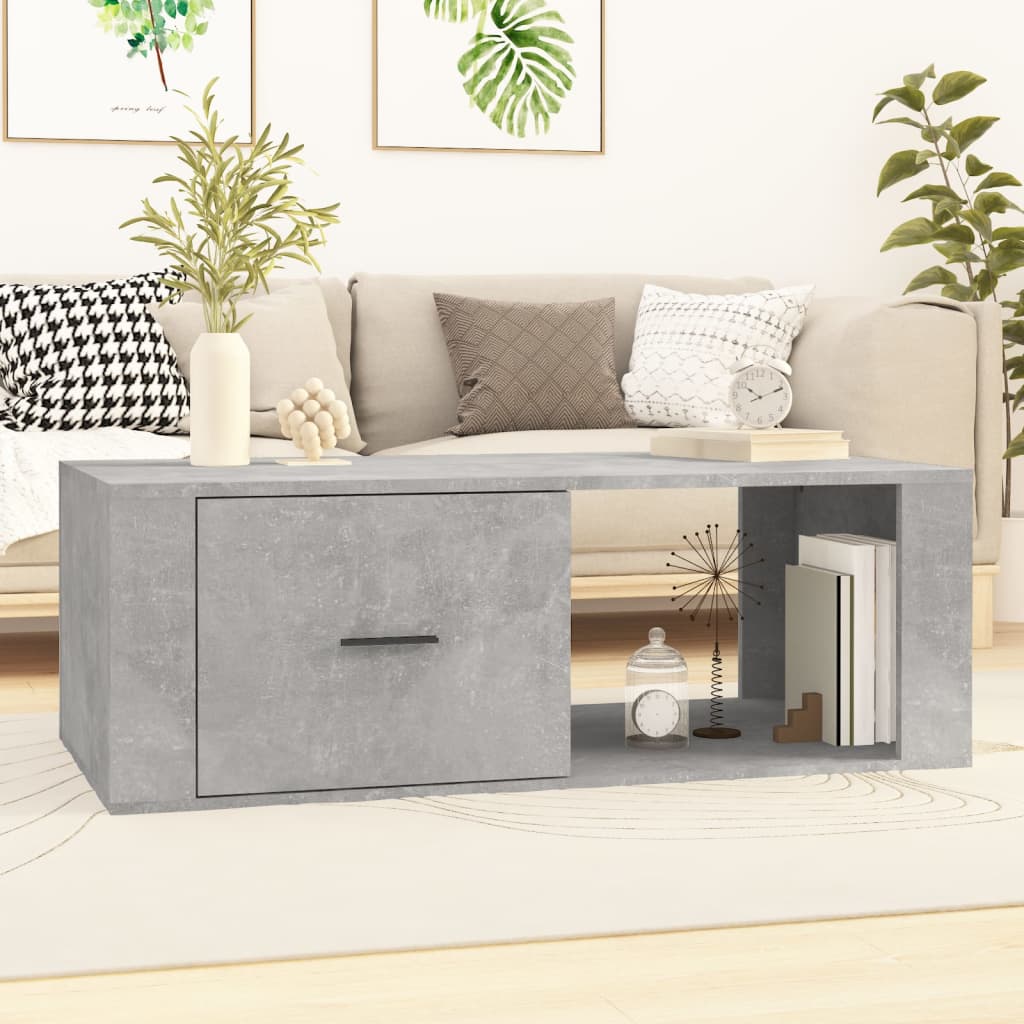 Coffee Table Concrete Grey 100x50.5x35 cm Engineered Wood - Decor Base