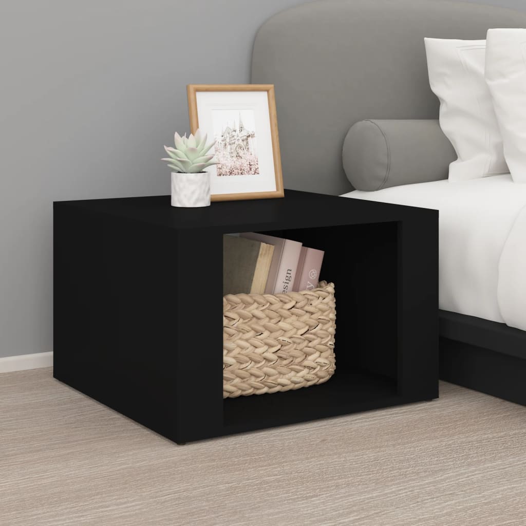 Bedside Table - BERGAMO Nightstand Black 57cm - Design Hut