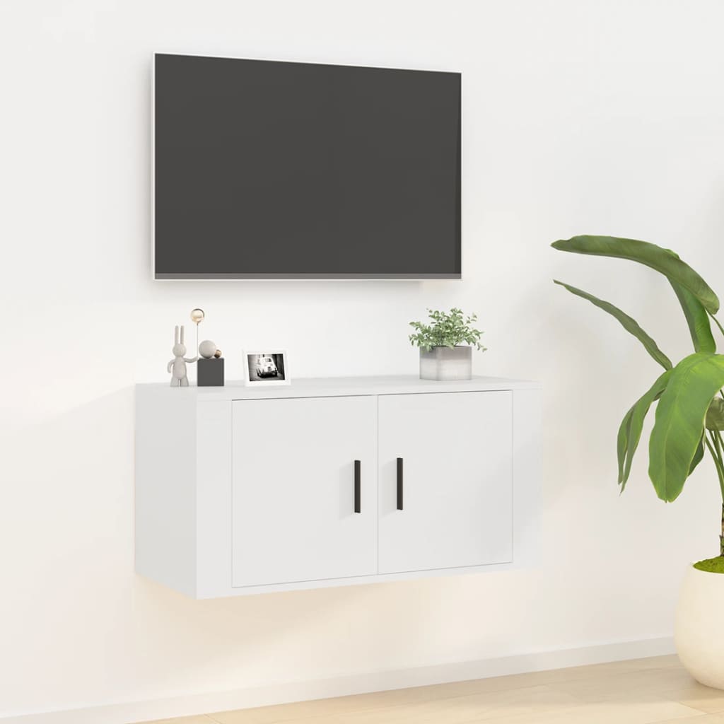 Wall Mounted TV Cabinet White 80x34.5x40 cm - Discount Dealers
