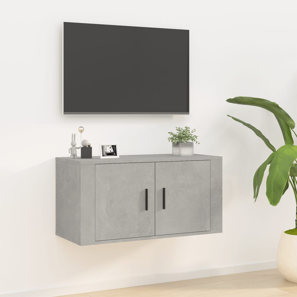 Wall Mounted TV Cabinet Concrete Grey 80x34.5x40 cm - Direct Imports