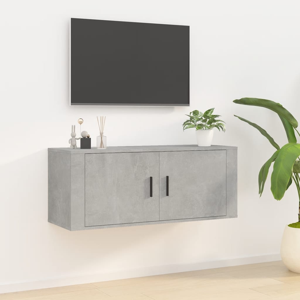 Wall Mounted TV Cabinet Concrete Grey 100x34.5x40 cm - Discount Dealers