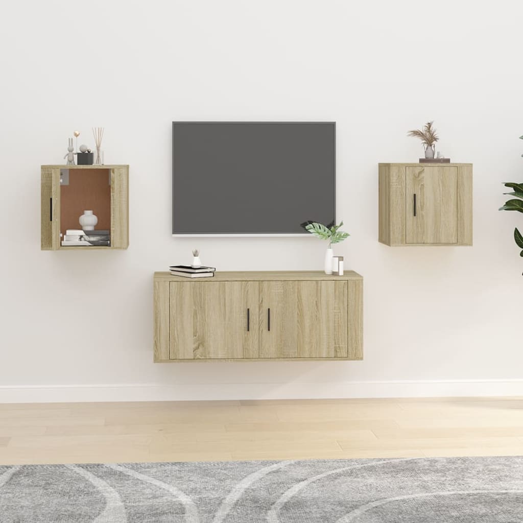 Wall Mounted TV Cabinets 2 pcs Sonoma Oak 40x34.5x40 cm - Sid & Sam