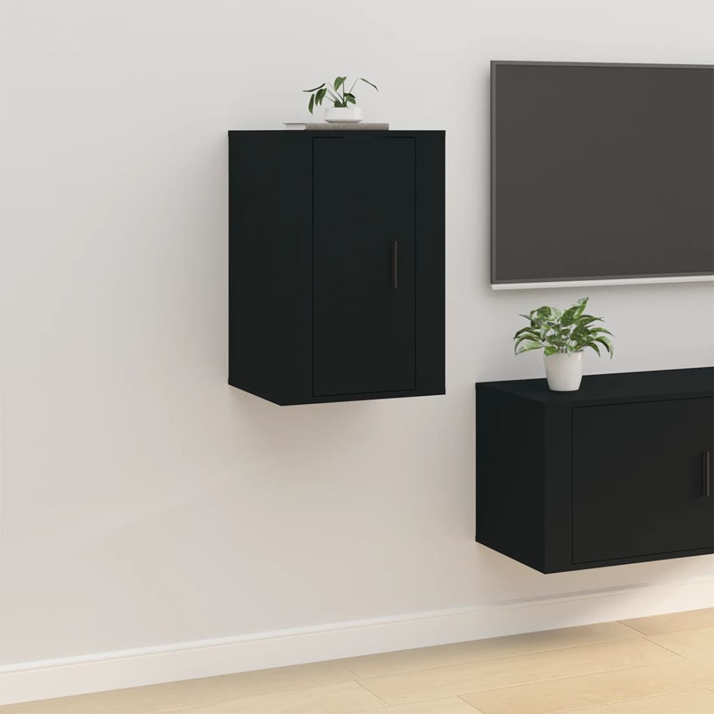 Wall Mounted TV Cabinet Black 40x34.5x60 cm - Merlin Deals